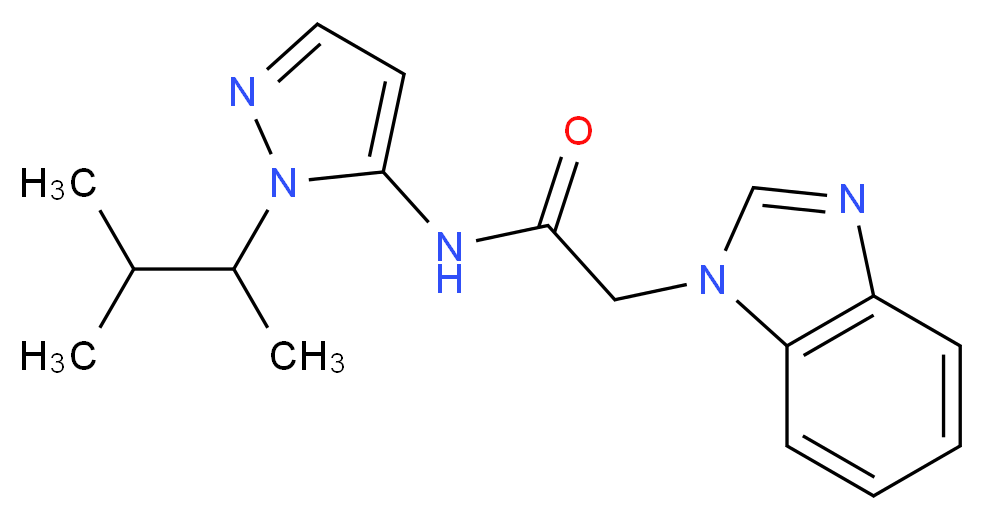 2-(1H-benzimidazol-1-yl)-N-[1-(1,2-dimethylpropyl)-1H-pyrazol-5-yl]acetamide_Molecular_structure_CAS_)