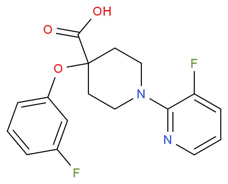 4-(3-fluorophenoxy)-1-(3-fluoropyridin-2-yl)piperidine-4-carboxylic acid_Molecular_structure_CAS_)