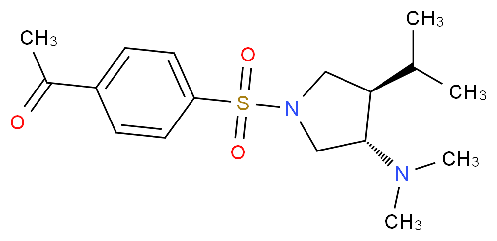 1-(4-{[(3S*,4R*)-3-(dimethylamino)-4-isopropyl-1-pyrrolidinyl]sulfonyl}phenyl)ethanone_Molecular_structure_CAS_)