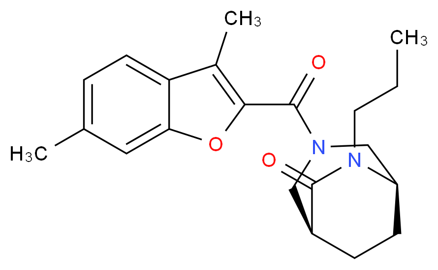 (1S*,5R*)-3-[(3,6-dimethyl-1-benzofuran-2-yl)carbonyl]-6-propyl-3,6-diazabicyclo[3.2.2]nonan-7-one_Molecular_structure_CAS_)