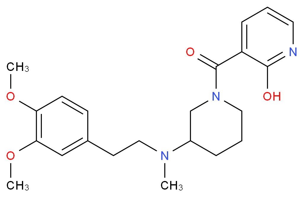 3-({3-[[2-(3,4-dimethoxyphenyl)ethyl](methyl)amino]-1-piperidinyl}carbonyl)-2-pyridinol_Molecular_structure_CAS_)