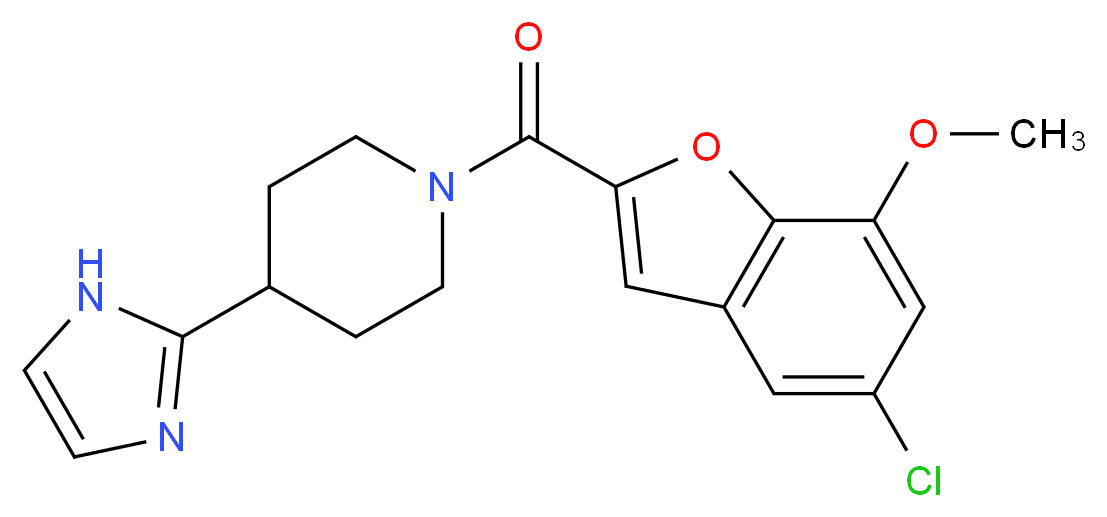 1-[(5-chloro-7-methoxy-1-benzofuran-2-yl)carbonyl]-4-(1H-imidazol-2-yl)piperidine_Molecular_structure_CAS_)