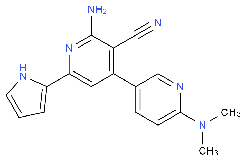 2'-amino-6-(dimethylamino)-6'-(1H-pyrrol-2-yl)-3,4'-bipyridine-3'-carbonitrile_Molecular_structure_CAS_)