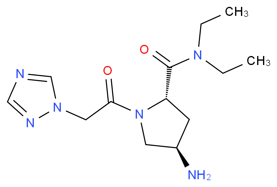 (2S,4R)-4-amino-N,N-diethyl-1-(1H-1,2,4-triazol-1-ylacetyl)pyrrolidine-2-carboxamide_Molecular_structure_CAS_)