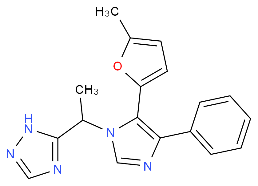 5-{1-[5-(5-methyl-2-furyl)-4-phenyl-1H-imidazol-1-yl]ethyl}-1H-1,2,4-triazole_Molecular_structure_CAS_)