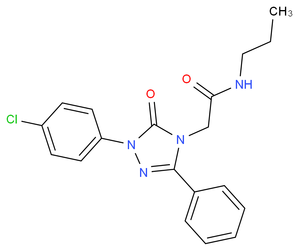 2-[1-(4-chlorophenyl)-5-oxo-3-phenyl-1,5-dihydro-4H-1,2,4-triazol-4-yl]-N-propylacetamide_Molecular_structure_CAS_)