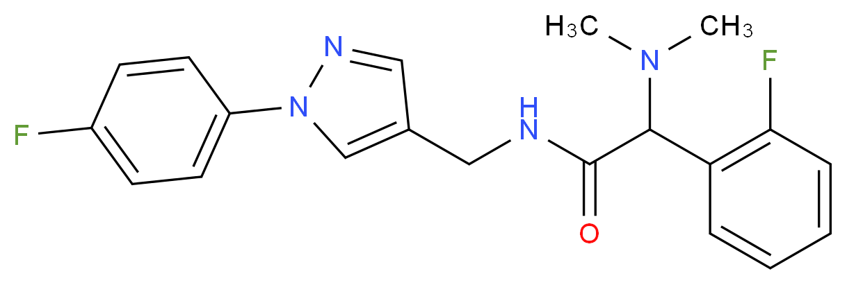 2-(dimethylamino)-2-(2-fluorophenyl)-N-{[1-(4-fluorophenyl)-1H-pyrazol-4-yl]methyl}acetamide_Molecular_structure_CAS_)