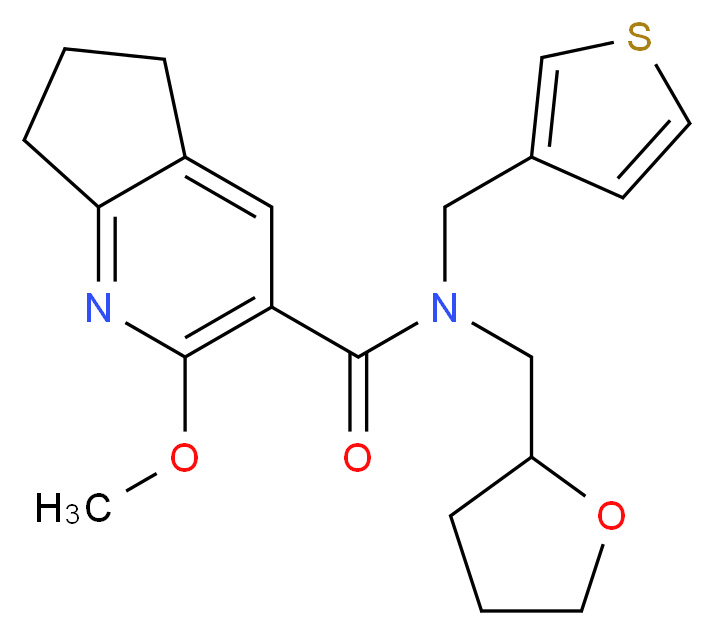 2-methoxy-N-(tetrahydrofuran-2-ylmethyl)-N-(3-thienylmethyl)-6,7-dihydro-5H-cyclopenta[b]pyridine-3-carboxamide_Molecular_structure_CAS_)