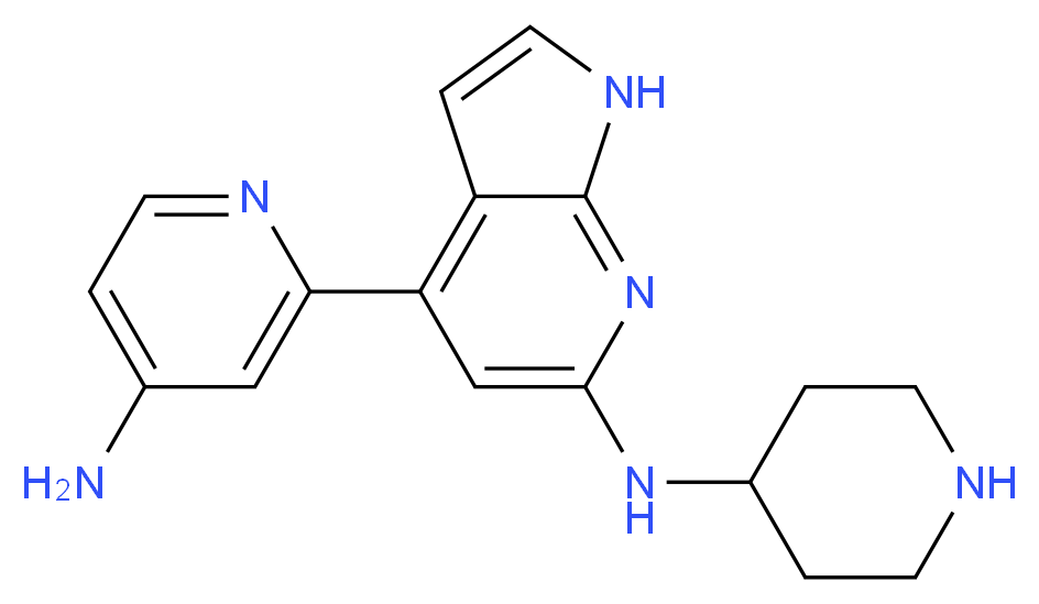 4-(4-aminopyridin-2-yl)-N-piperidin-4-yl-1H-pyrrolo[2,3-b]pyridin-6-amine_Molecular_structure_CAS_)