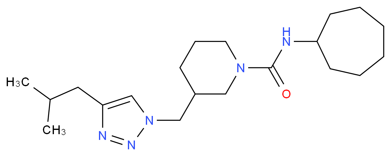 N-cycloheptyl-3-[(4-isobutyl-1H-1,2,3-triazol-1-yl)methyl]piperidine-1-carboxamide_Molecular_structure_CAS_)