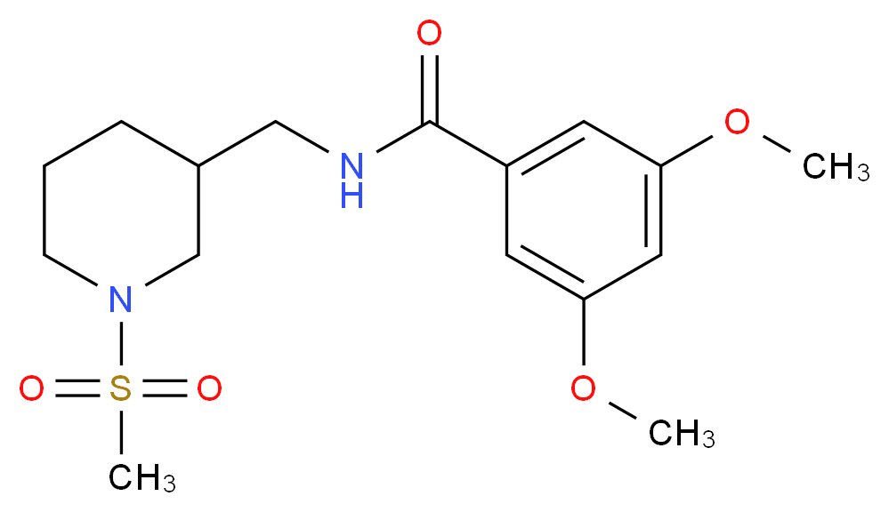 3,5-dimethoxy-N-{[1-(methylsulfonyl)-3-piperidinyl]methyl}benzamide_Molecular_structure_CAS_)