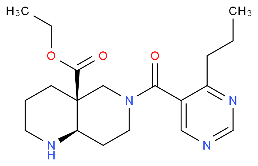ethyl (4aS*,8aR*)-6-[(4-propyl-5-pyrimidinyl)carbonyl]octahydro-1,6-naphthyridine-4a(2H)-carboxylate_Molecular_structure_CAS_)