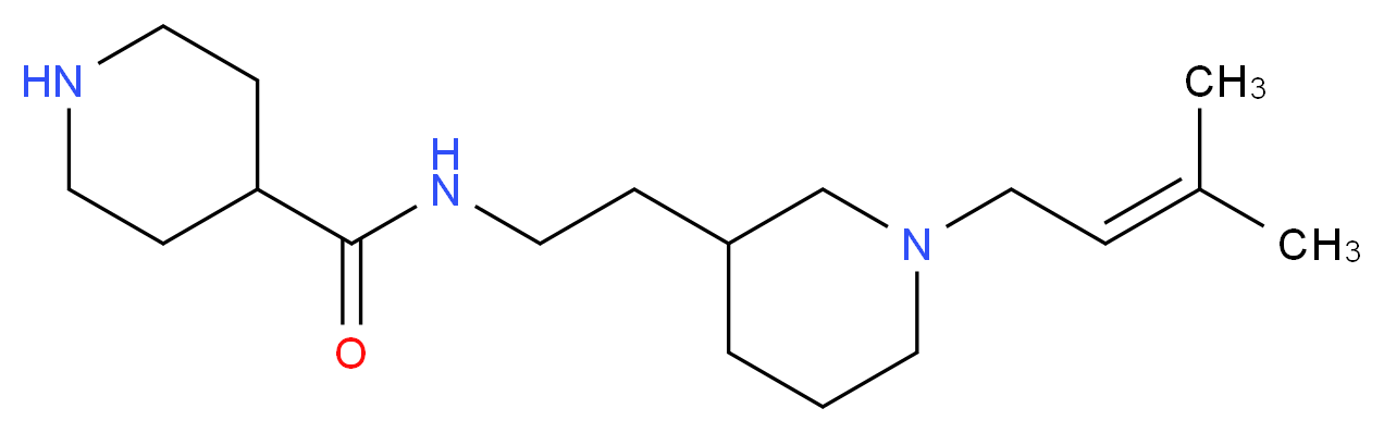 N-{2-[1-(3-methylbut-2-en-1-yl)piperidin-3-yl]ethyl}piperidine-4-carboxamide_Molecular_structure_CAS_)
