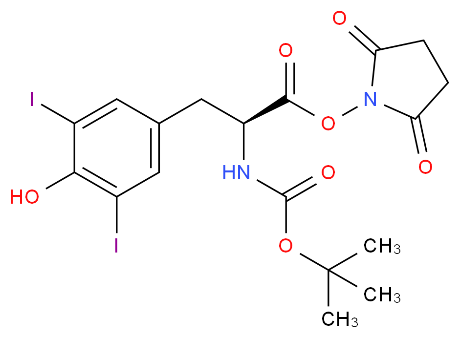 Boc-Tyr(3,5-I2)-OSu_Molecular_structure_CAS_163679-35-4)