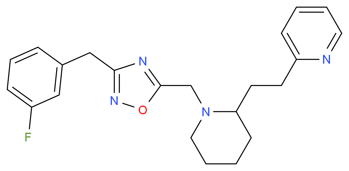 2-[2-(1-{[3-(3-fluorobenzyl)-1,2,4-oxadiazol-5-yl]methyl}-2-piperidinyl)ethyl]pyridine_Molecular_structure_CAS_)