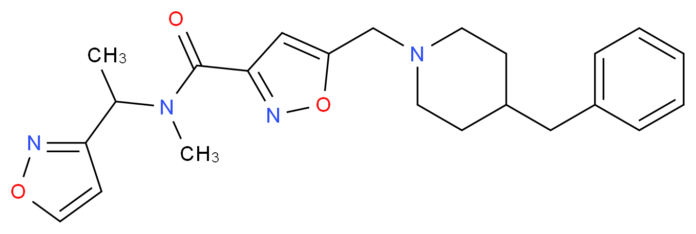 5-[(4-benzylpiperidin-1-yl)methyl]-N-(1-isoxazol-3-ylethyl)-N-methylisoxazole-3-carboxamide_Molecular_structure_CAS_)