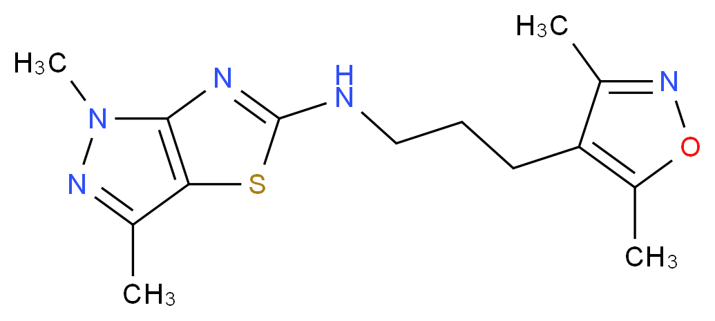 N-[3-(3,5-dimethylisoxazol-4-yl)propyl]-1,3-dimethyl-1H-pyrazolo[3,4-d][1,3]thiazol-5-amine_Molecular_structure_CAS_)