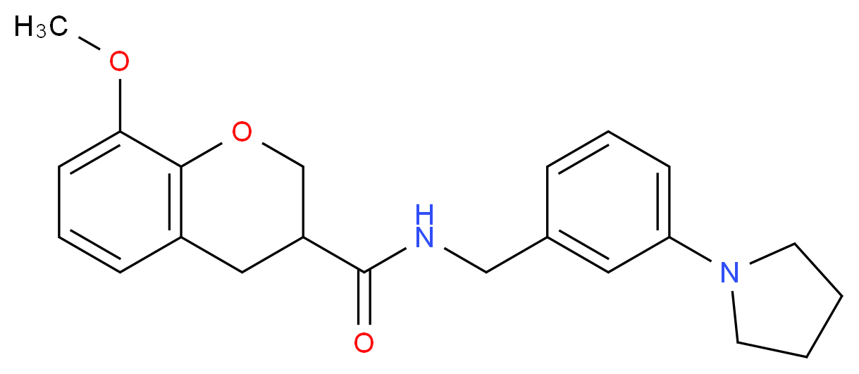8-methoxy-N-(3-pyrrolidin-1-ylbenzyl)chromane-3-carboxamide_Molecular_structure_CAS_)