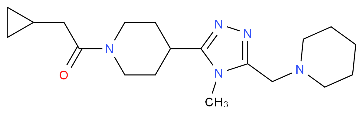 1-(cyclopropylacetyl)-4-[4-methyl-5-(piperidin-1-ylmethyl)-4H-1,2,4-triazol-3-yl]piperidine_Molecular_structure_CAS_)