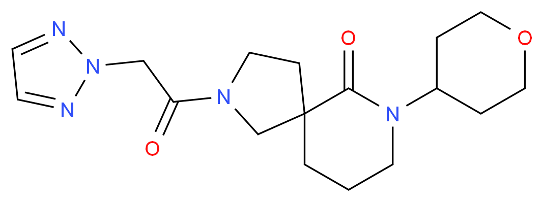 7-(tetrahydro-2H-pyran-4-yl)-2-(2H-1,2,3-triazol-2-ylacetyl)-2,7-diazaspiro[4.5]decan-6-one_Molecular_structure_CAS_)