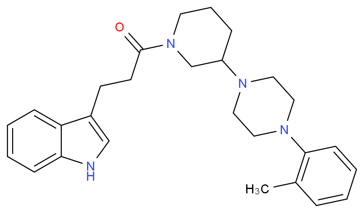 3-(3-{3-[4-(2-methylphenyl)-1-piperazinyl]-1-piperidinyl}-3-oxopropyl)-1H-indole_Molecular_structure_CAS_)