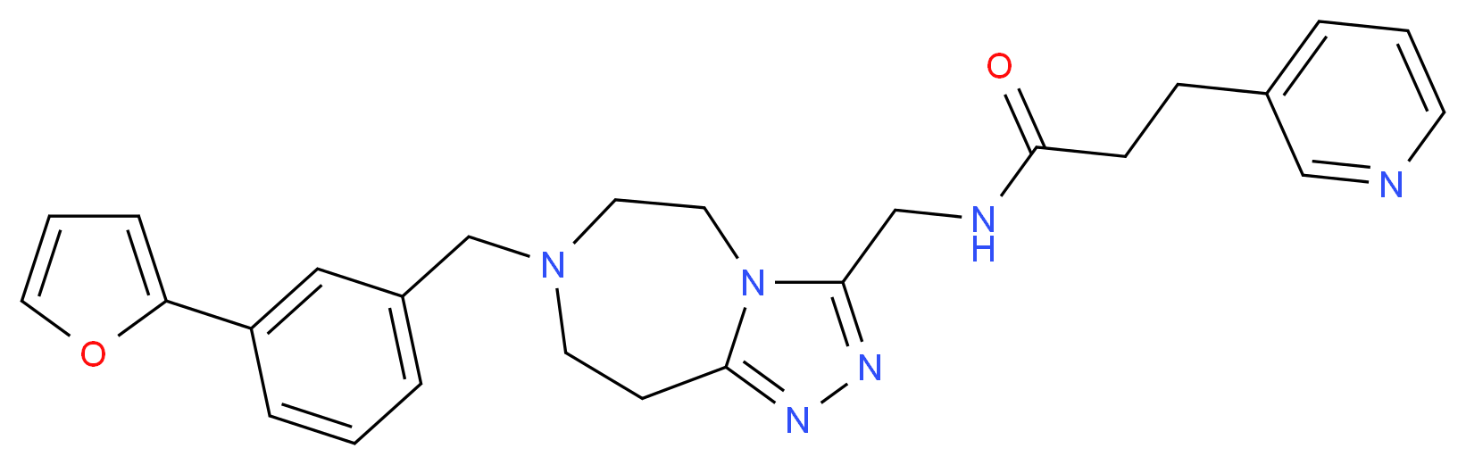N-({7-[3-(2-furyl)benzyl]-6,7,8,9-tetrahydro-5H-[1,2,4]triazolo[4,3-d][1,4]diazepin-3-yl}methyl)-3-(3-pyridinyl)propanamide_Molecular_structure_CAS_)
