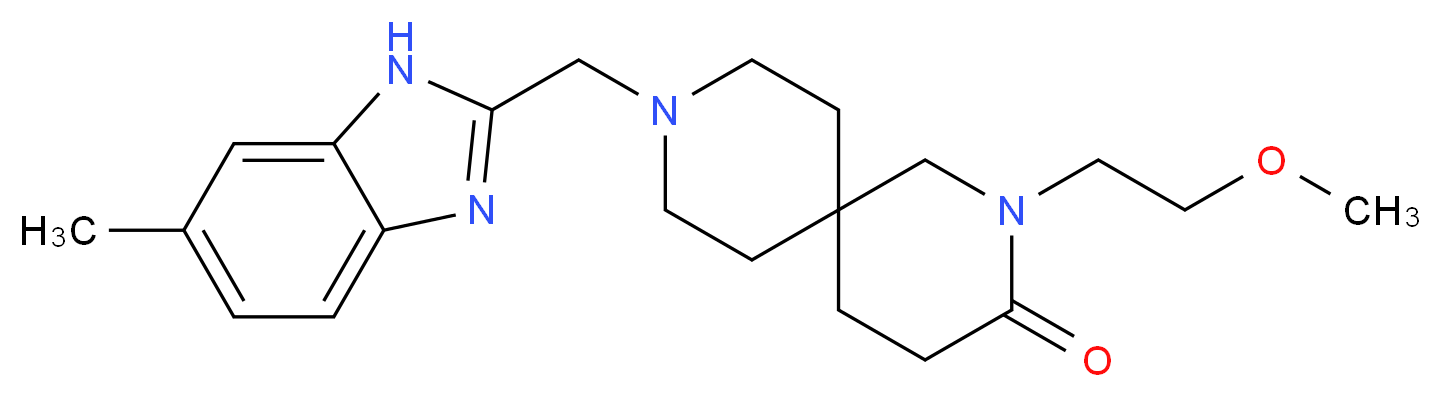 2-(2-methoxyethyl)-9-[(6-methyl-1H-benzimidazol-2-yl)methyl]-2,9-diazaspiro[5.5]undecan-3-one_Molecular_structure_CAS_)