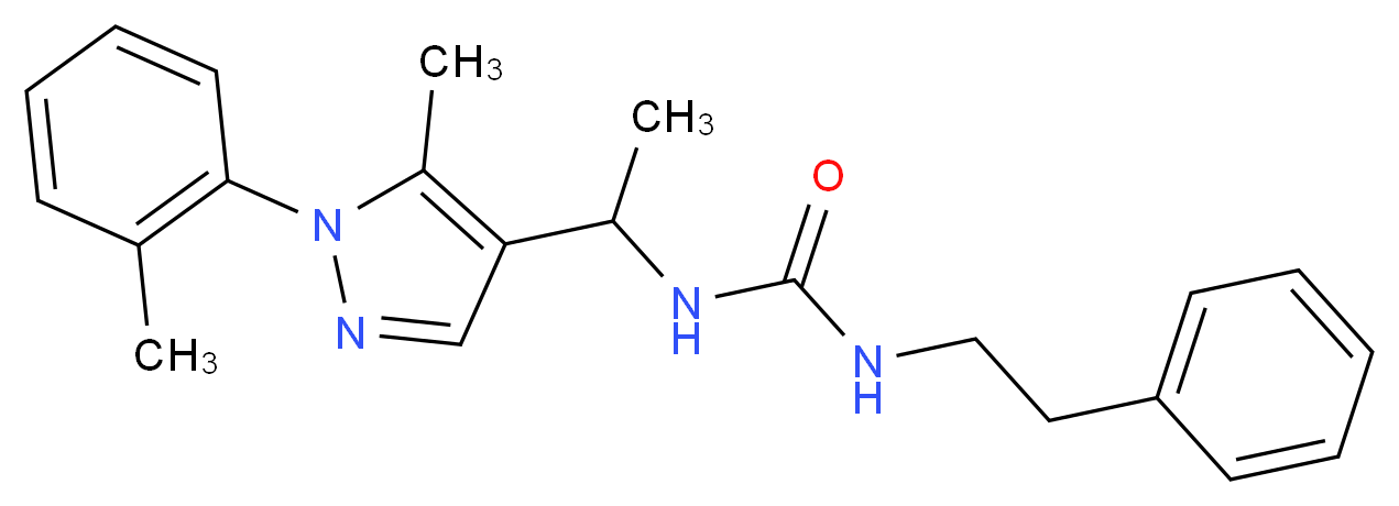 N-{1-[5-methyl-1-(2-methylphenyl)-1H-pyrazol-4-yl]ethyl}-N'-(2-phenylethyl)urea_Molecular_structure_CAS_)