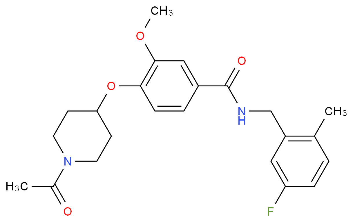 4-[(1-acetyl-4-piperidinyl)oxy]-N-(5-fluoro-2-methylbenzyl)-3-methoxybenzamide_Molecular_structure_CAS_)