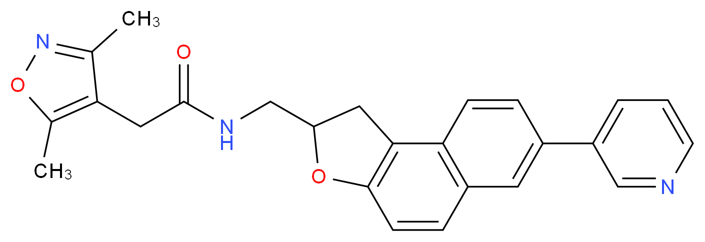 2-(3,5-dimethyl-4-isoxazolyl)-N-{[7-(3-pyridinyl)-1,2-dihydronaphtho[2,1-b]furan-2-yl]methyl}acetamide_Molecular_structure_CAS_)