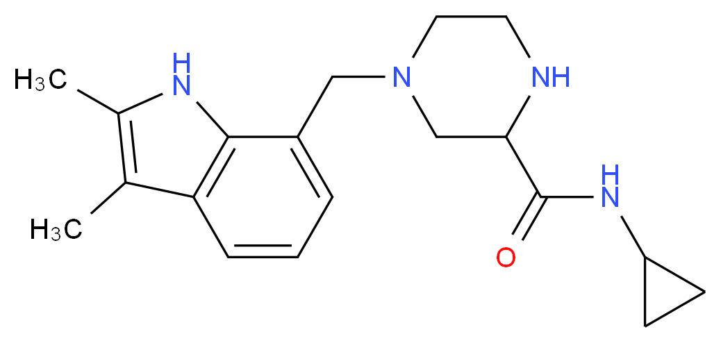 N-cyclopropyl-4-[(2,3-dimethyl-1H-indol-7-yl)methyl]-2-piperazinecarboxamide_Molecular_structure_CAS_)
