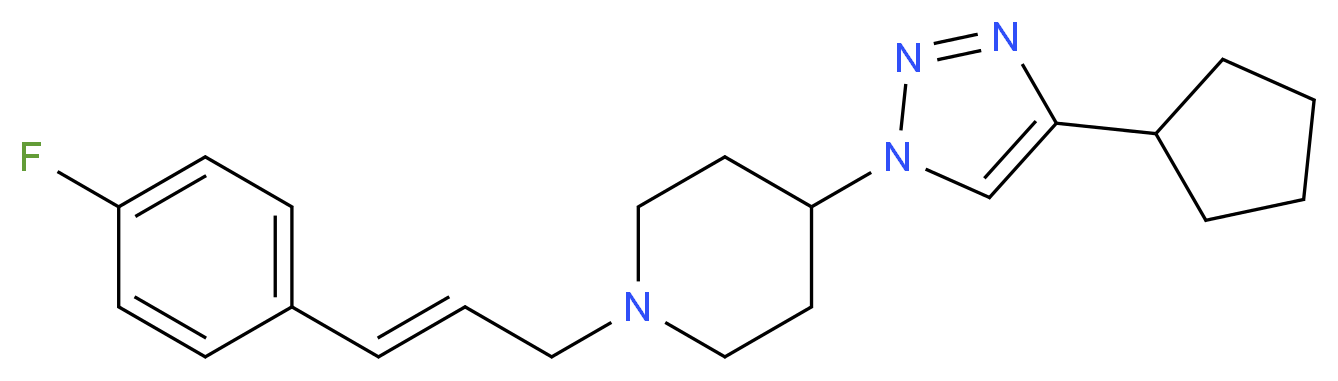 4-(4-cyclopentyl-1H-1,2,3-triazol-1-yl)-1-[(2E)-3-(4-fluorophenyl)prop-2-en-1-yl]piperidine_Molecular_structure_CAS_)