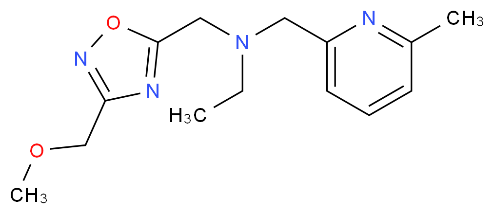 N-{[3-(methoxymethyl)-1,2,4-oxadiazol-5-yl]methyl}-N-[(6-methylpyridin-2-yl)methyl]ethanamine_Molecular_structure_CAS_)