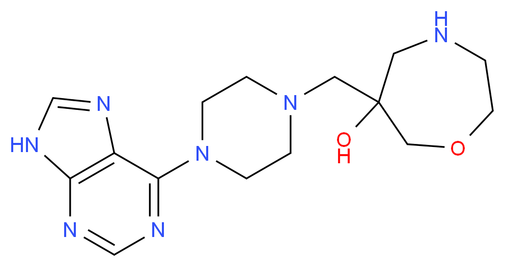 6-{[4-(9H-purin-6-yl)piperazin-1-yl]methyl}-1,4-oxazepan-6-ol_Molecular_structure_CAS_)