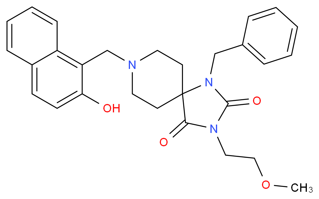 1-benzyl-8-[(2-hydroxy-1-naphthyl)methyl]-3-(2-methoxyethyl)-1,3,8-triazaspiro[4.5]decane-2,4-dione_Molecular_structure_CAS_)