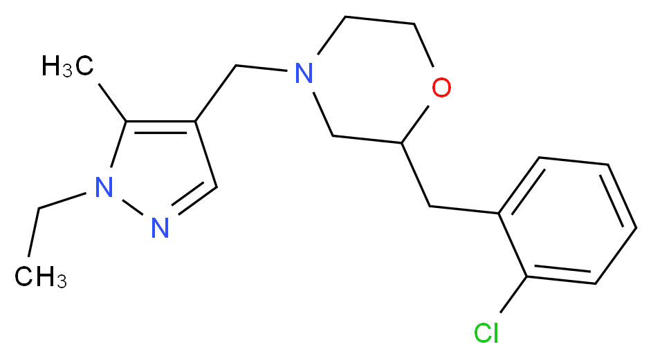 2-(2-chlorobenzyl)-4-[(1-ethyl-5-methyl-1H-pyrazol-4-yl)methyl]morpholine_Molecular_structure_CAS_)