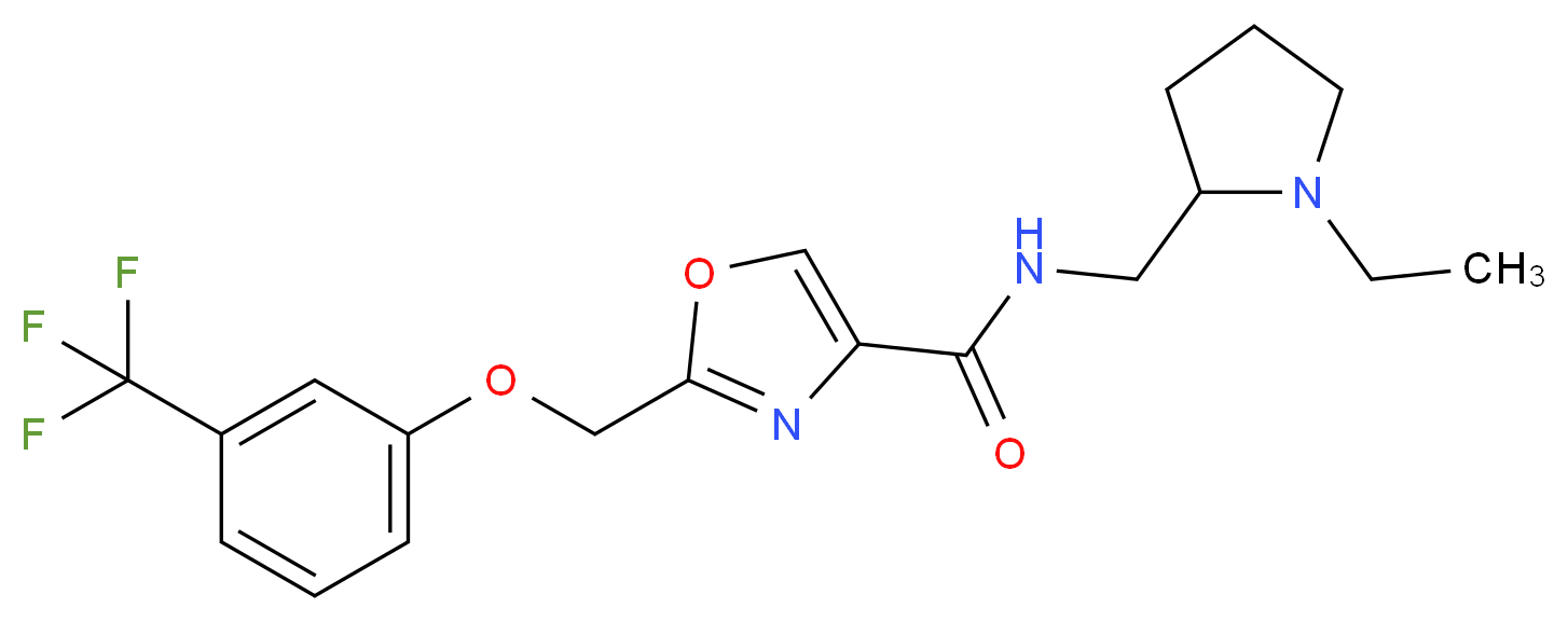 N-[(1-ethyl-2-pyrrolidinyl)methyl]-2-{[3-(trifluoromethyl)phenoxy]methyl}-1,3-oxazole-4-carboxamide_Molecular_structure_CAS_)