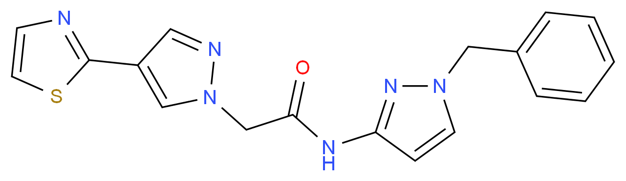 N-(1-benzyl-1H-pyrazol-3-yl)-2-[4-(1,3-thiazol-2-yl)-1H-pyrazol-1-yl]acetamide_Molecular_structure_CAS_)