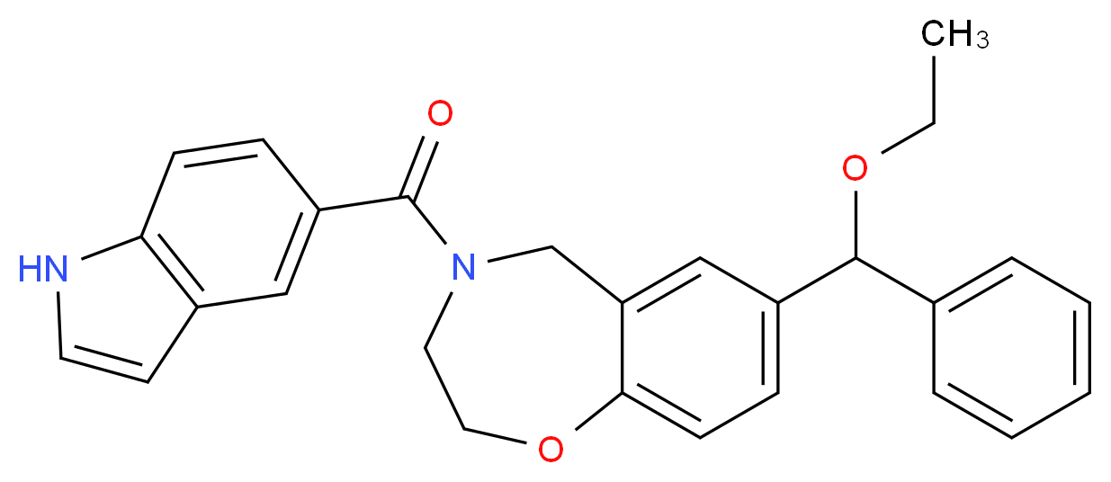 7-[ethoxy(phenyl)methyl]-4-(1H-indol-5-ylcarbonyl)-2,3,4,5-tetrahydro-1,4-benzoxazepine_Molecular_structure_CAS_)