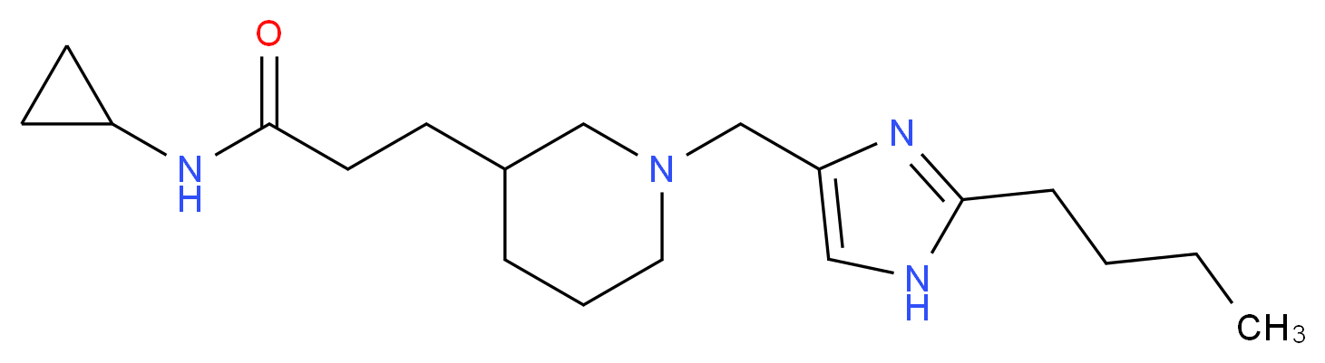 3-{1-[(2-butyl-1H-imidazol-4-yl)methyl]-3-piperidinyl}-N-cyclopropylpropanamide_Molecular_structure_CAS_)