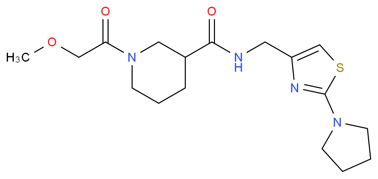1-(methoxyacetyl)-N-{[2-(1-pyrrolidinyl)-1,3-thiazol-4-yl]methyl}-3-piperidinecarboxamide_Molecular_structure_CAS_)