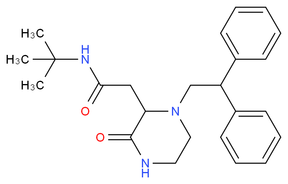 N-(tert-butyl)-2-[1-(2,2-diphenylethyl)-3-oxo-2-piperazinyl]acetamide_Molecular_structure_CAS_)