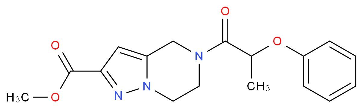 methyl 5-(2-phenoxypropanoyl)-4,5,6,7-tetrahydropyrazolo[1,5-a]pyrazine-2-carboxylate_Molecular_structure_CAS_)