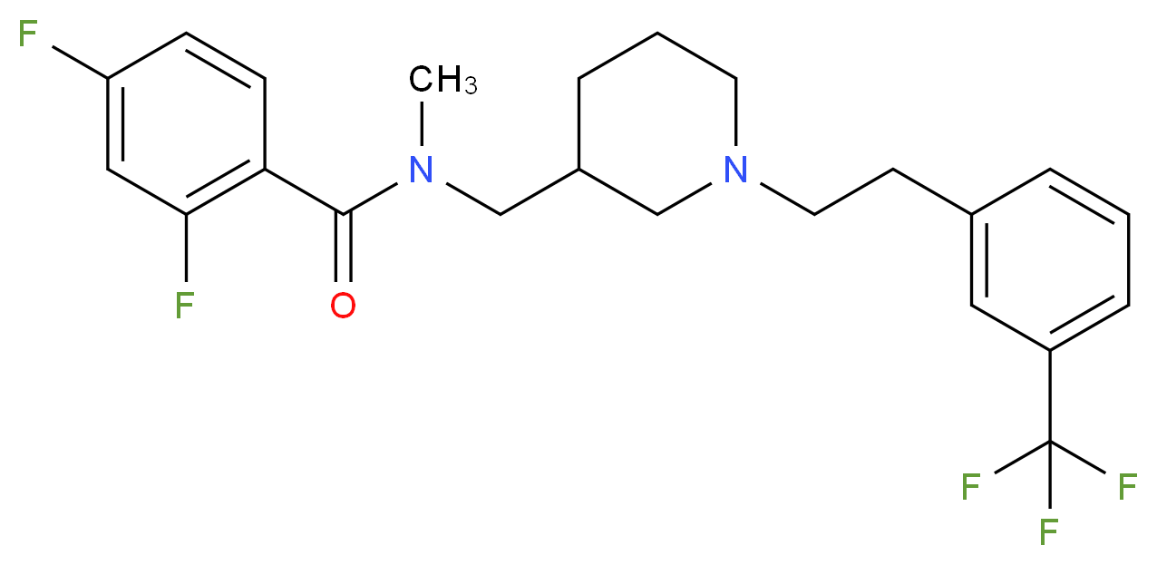 2,4-difluoro-N-methyl-N-[(1-{2-[3-(trifluoromethyl)phenyl]ethyl}-3-piperidinyl)methyl]benzamide_Molecular_structure_CAS_)