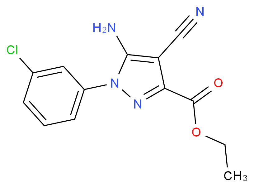 Ethyl 5-amino-1-(3-chlorophenyl)-4-cyano-1H-pyrazole-3-carboxylate_Molecular_structure_CAS_96734-87-1)