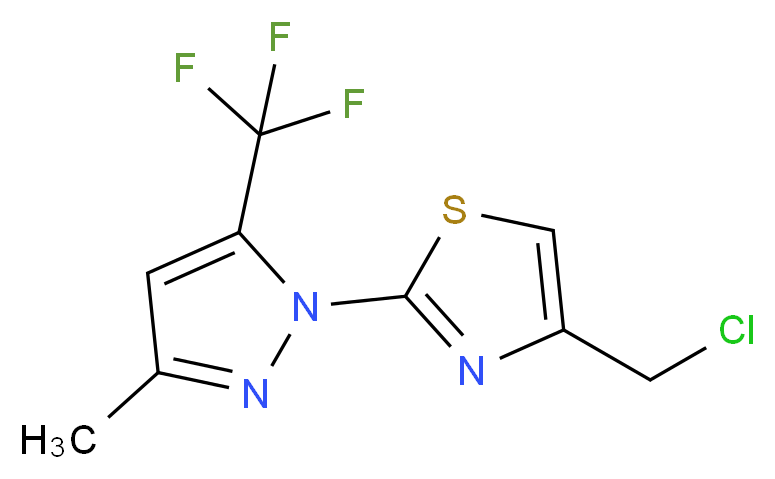 4-(Chloromethyl)-2-[3-methyl-5-(trifluoromethyl)-1H-pyrazol-1-yl]-1,3-thiazole_Molecular_structure_CAS_)