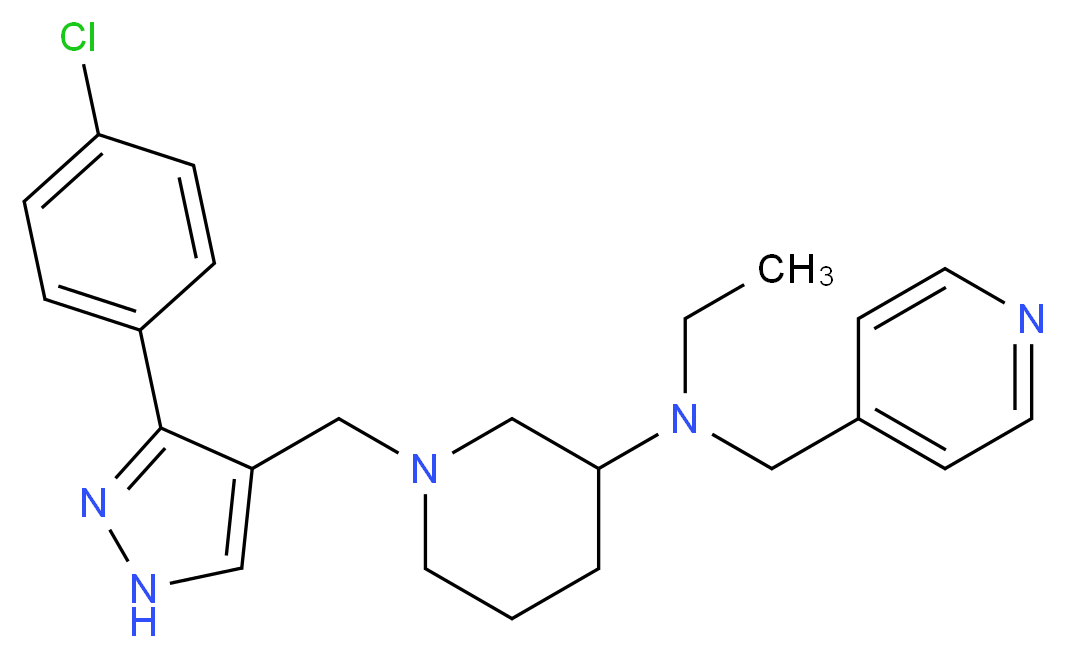 1-{[3-(4-chlorophenyl)-1H-pyrazol-4-yl]methyl}-N-ethyl-N-(4-pyridinylmethyl)-3-piperidinamine_Molecular_structure_CAS_)