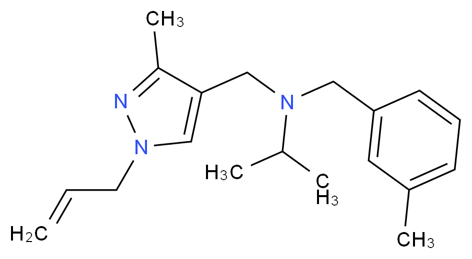 N-[(1-allyl-3-methyl-1H-pyrazol-4-yl)methyl]-N-(3-methylbenzyl)propan-2-amine_Molecular_structure_CAS_)