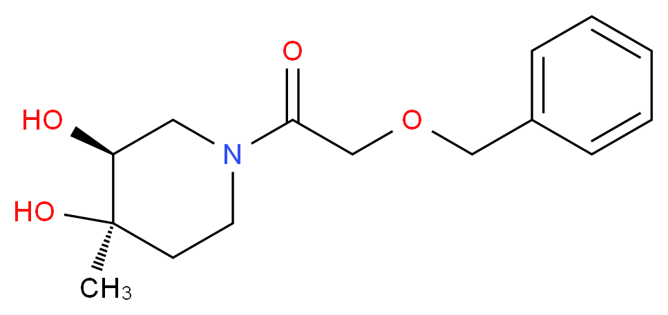 (3S*,4R*)-1-[(benzyloxy)acetyl]-4-methylpiperidine-3,4-diol_Molecular_structure_CAS_)