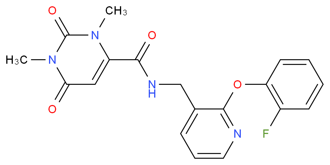 N-{[2-(2-fluorophenoxy)pyridin-3-yl]methyl}-1,3-dimethyl-2,6-dioxo-1,2,3,6-tetrahydropyrimidine-4-carboxamide_Molecular_structure_CAS_)